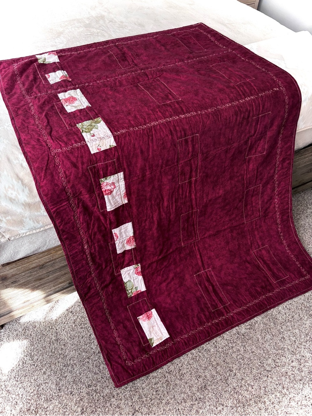 Patchwork Floral Quilt - Picture 3 of 8